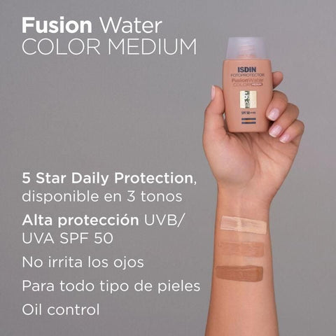 Protector Solar ISDIN Fotoprotector Fusion Water Magic Medium SPF50 50ml - Indigo72.com