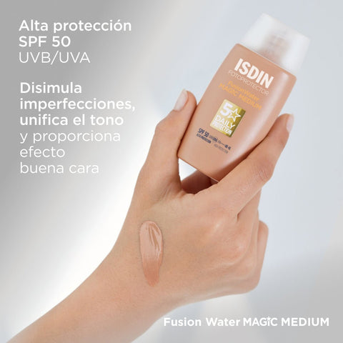 Protector Solar ISDIN Fotoprotector Fusion Water Magic Medium SPF50 50ml - Indigo72.com