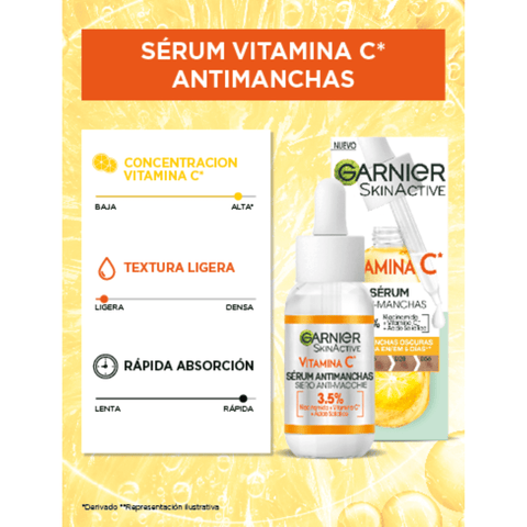 Sérum Antimanchas Garnier con 3,5% Vitamina C 30ml - Índigo72.com