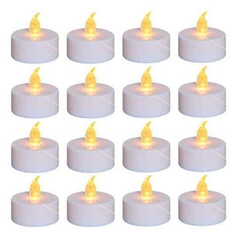 Set de 24 Velas Tea Light LED Luz cálida Batería incluida 100 Hrs - Índigo72.com