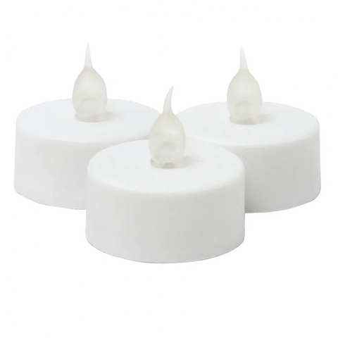 Set de 3 Velas Tea Light LED Luz cálida Batería incluida 100 Hrs - Índigo72.com