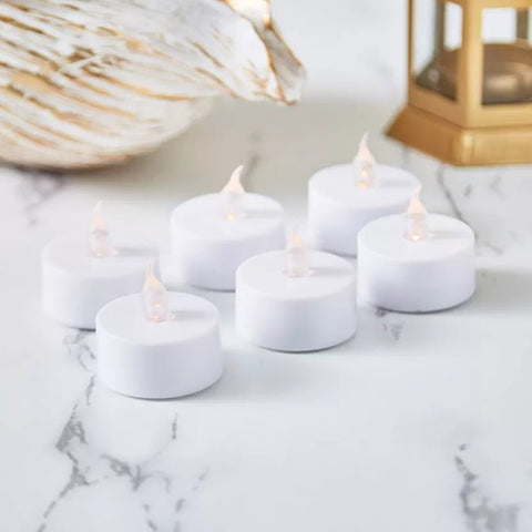 Set de 6 Velas Tea Light LED Luz cálida Batería incluida 100 Hrs - Índigo72.com