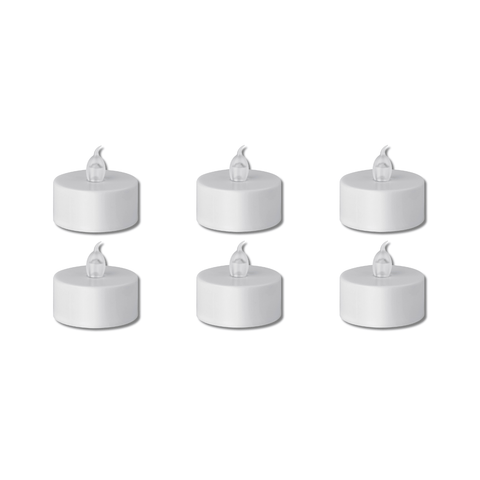 Set de 6 Velas Tea Light LED Luz cálida Batería incluida 100 Hrs - Índigo72.com