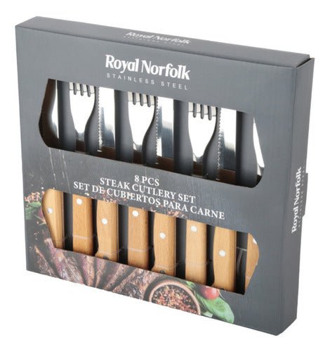 Set Parrillero Cuchillo Y Tenedor Para Carne Set 8 Unidades - Indigo72.com