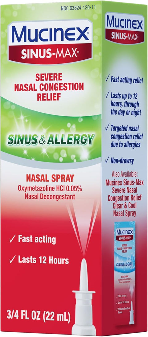 SprayNasal Mucinex Sinus - Max Sinus y Alergias 22ml - Índigo72.com