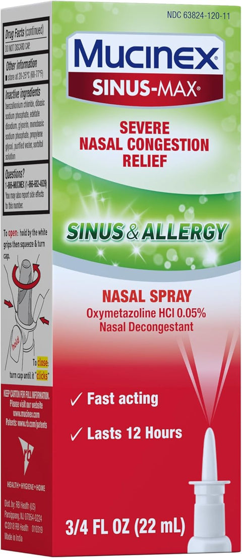 SprayNasal Mucinex Sinus - Max Sinus y Alergias 22ml - Índigo72.com