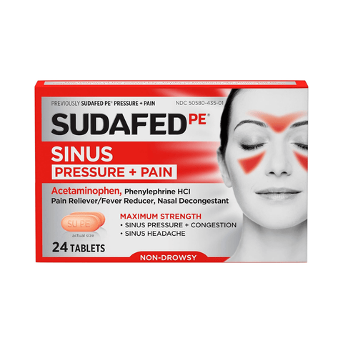 Sudafed PE Sinus 5mg Fenilofreno HCl y 325mg Acetaminofen 24 Tabletas - Índigo72.com