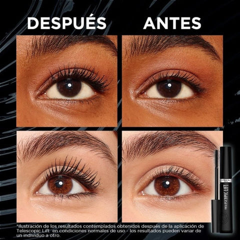 Telescopic Lift L'OREAL Máscara de pestañas alargadora negro. 9,9 ml - Índigo72.com