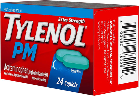 Tylenol PM Extra Fuerte 500mg Acetaminofen 25mg Difenhidramina 24 Tabletas - Índigo72.com