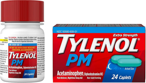 Tylenol PM Extra Fuerte 500mg Acetaminofen 25mg Difenhidramina 24 Tabletas - Índigo72.com