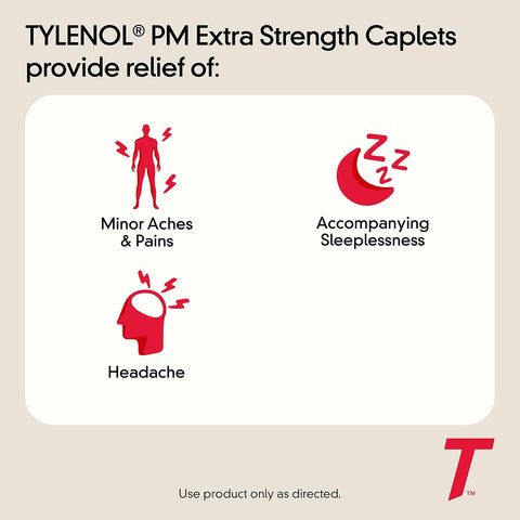 Tylenol PM Extra Fuerte 500mg Acetaminofen 25mg Difenhidramina 24 Tabletas - Índigo72.com