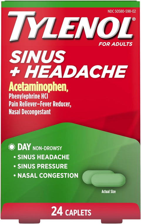 Tylenol Sinus + Dolor de Cabeza Adulto Acetaminofén 24 Tabletas - Índigo72.com