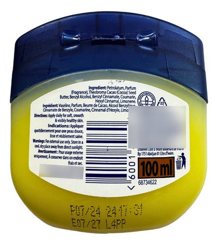 Vaselina Cocoa Butter Vaseline Blueseal 100 Ml Por Indigo72 - Indigo72.com