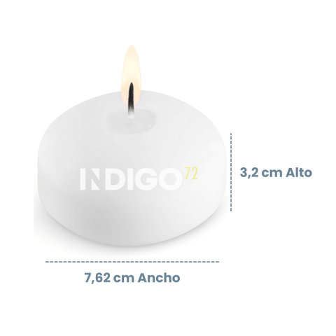 Vela De Cera Flotante Grande 3pul - 7,2cm Flotante - Indigo72.com