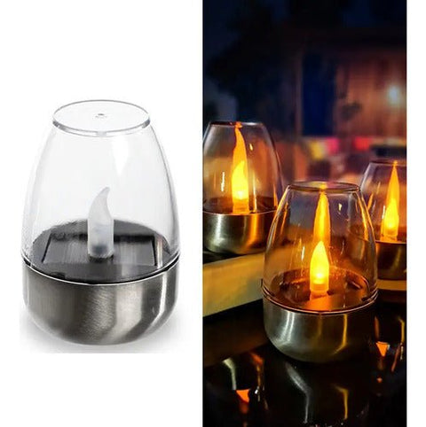 Vela Decorativa Luz Led Recargable Panel Solar (1u) Indigo72 - Indigo72.com