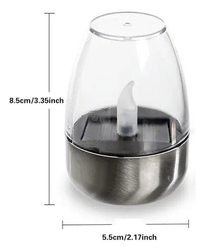 Vela Decorativa Luz Led Recargable Panel Solar (1u) Indigo72 - Indigo72.com