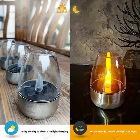 Vela Decorativa Luz Led Recargable Panel Solar (1u) Indigo72 - Indigo72.com