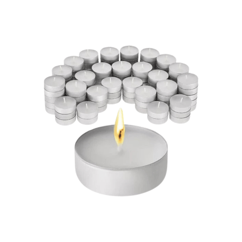 Velas Decorativa Tealight Blancas 2hr 3.5cm (50 Uni) Shabbat - Índigo72.com