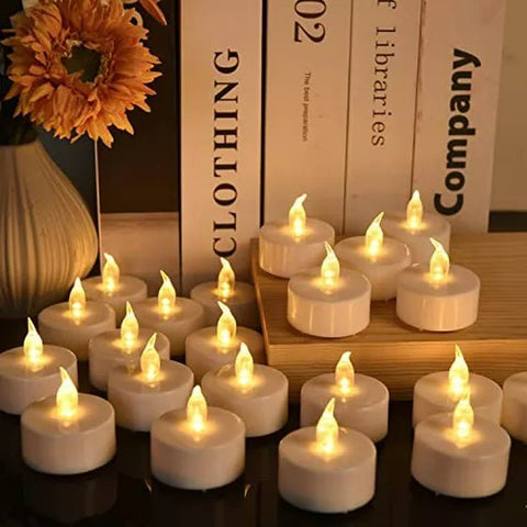 Velas Tea Light LED Luz cálida Batería incluida 100 Hrs (Unidad) - Índigo72.com